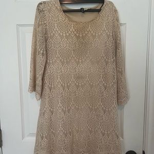 Beautiful cream bell sleeve lace dress